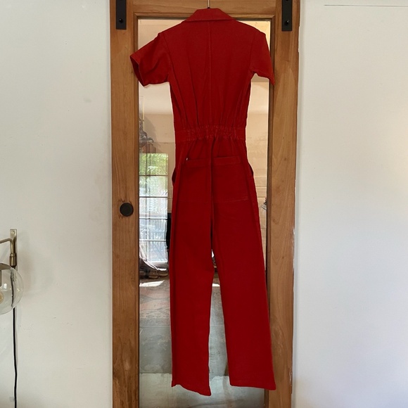 Big Bud Press Short-Sleeve Jumpsuit in Paprika (Red) - Picture 3 of 6